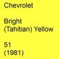 Preview: Chevrolet, Bright (Tahitian) Yellow, 51 (1981).